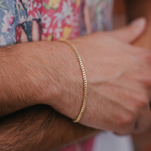 Gold Franco link bracelets featuring a classic, intricate chain design for a sleek and elegant look-1